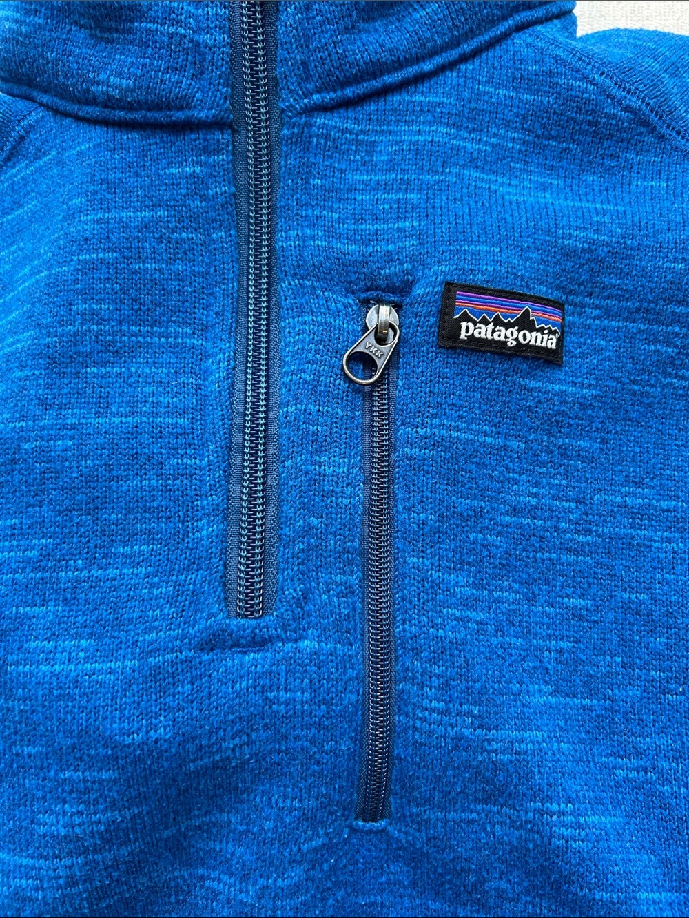 Patagonia Youth XL Electric Blue Quarter Zip-Up Sweater